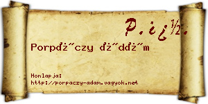 Porpáczy Ádám névjegykártya